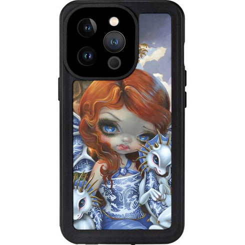 Fairy and Dragons with White and Blue Porcelain Wings by Jasmine Becket-Griffith iPhone Cases